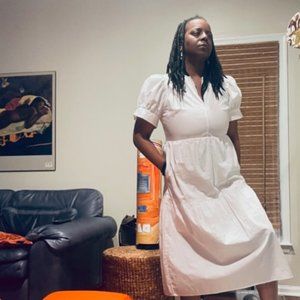 Who What Wear White Short Sleeves Sundress - Size M